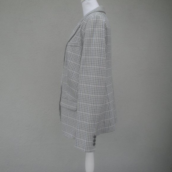 NEW A New Day Womens Blazer Jacket Size 14 Gray Plaid Chic Professional Preppy - Picture 4 of 9